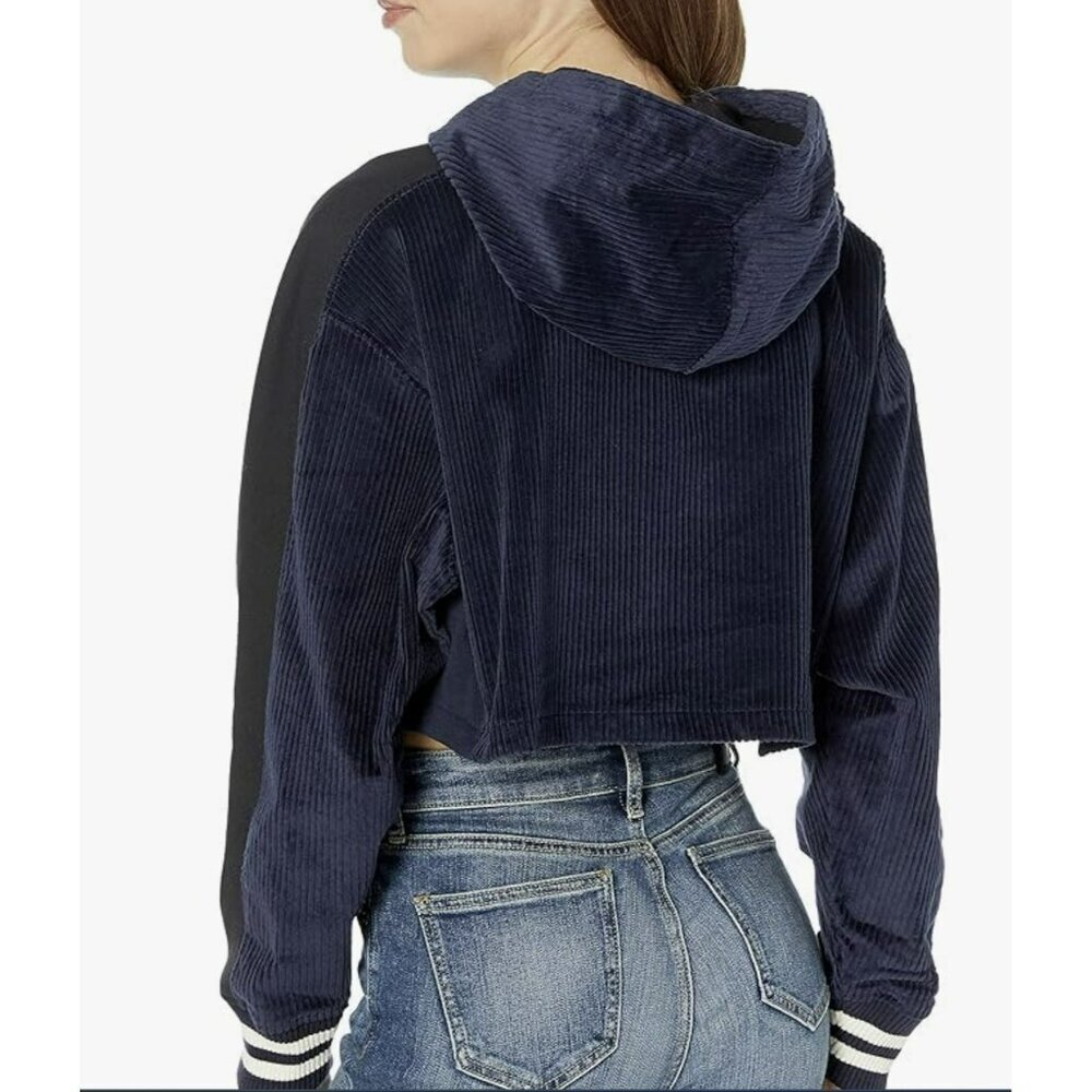 Champion Womens Reverse Weave Cropped Hoodie Navy/Black Size Small - Picture 3 of 6